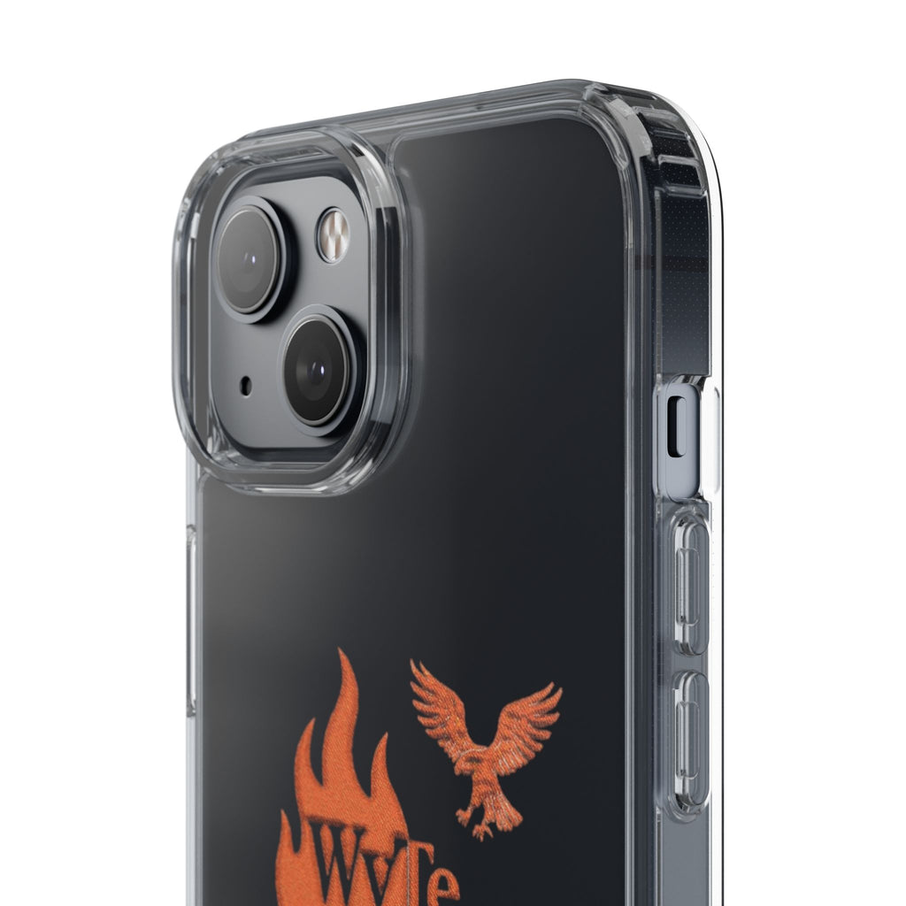 Clear Phone Case — Orange Flame & Eagle "Wyte" Clear Protective Cover