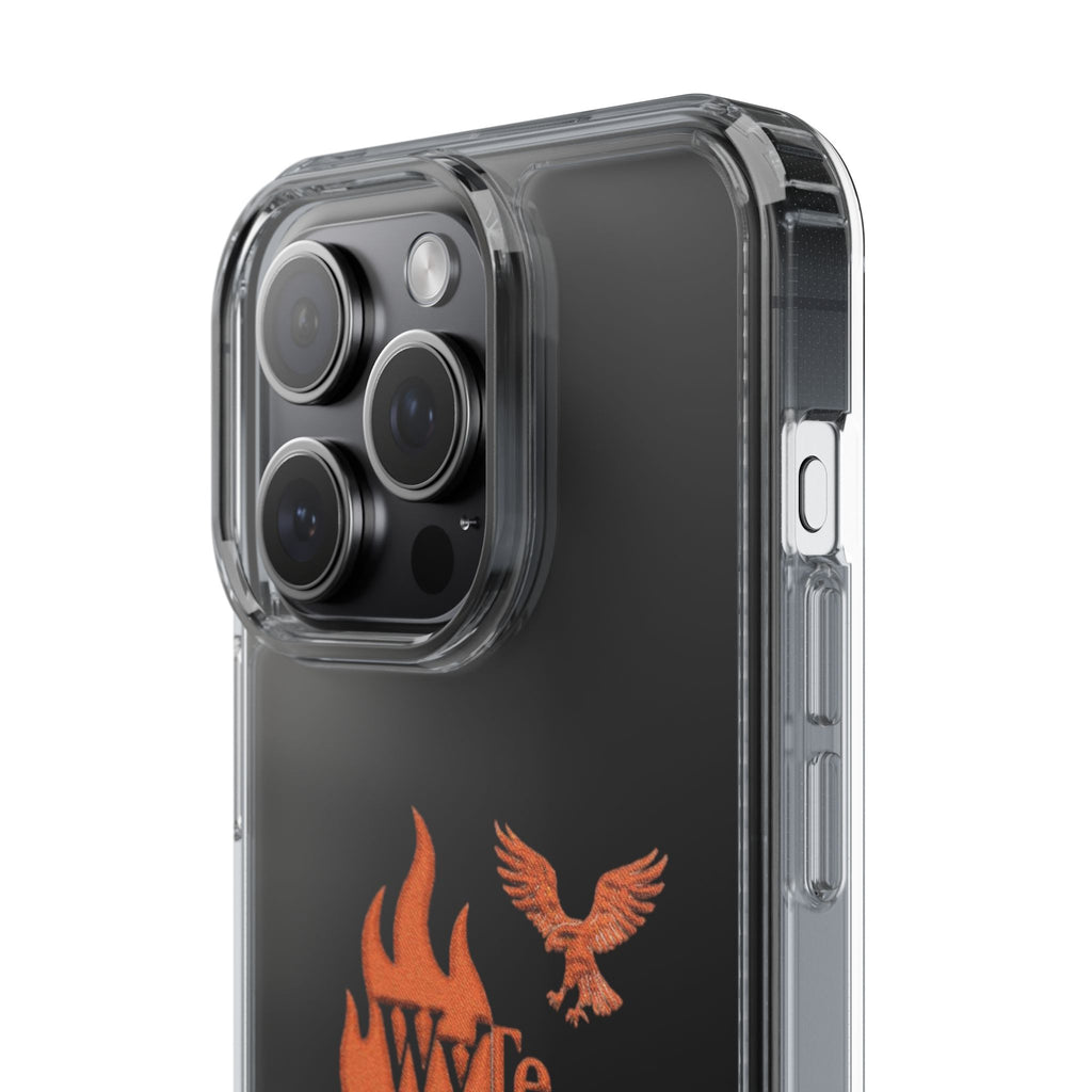 Clear Phone Case — Orange Flame & Eagle "Wyte" Clear Protective Cover