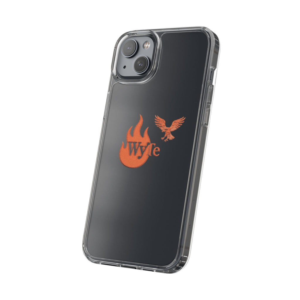 Clear Phone Case — Orange Flame & Eagle "Wyte" Clear Protective Cover