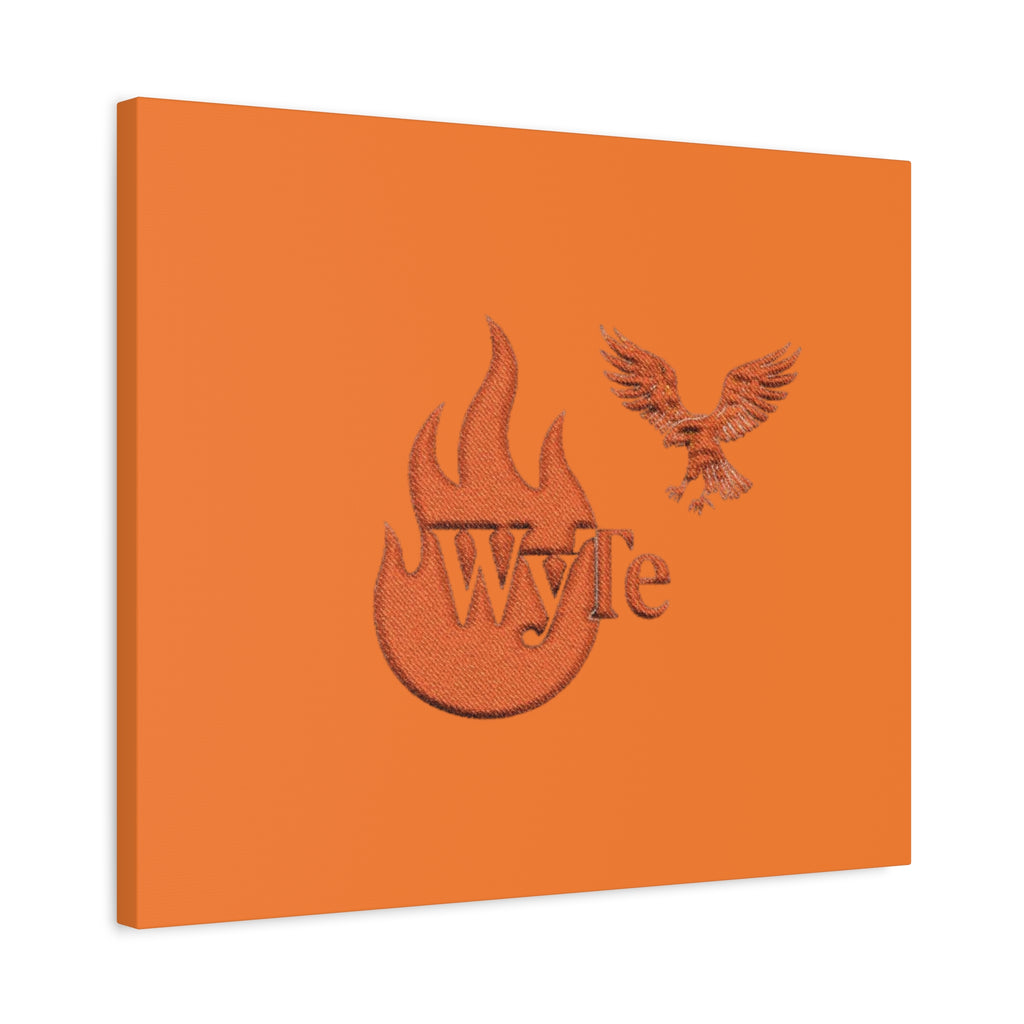 WyTe Flame & Eagle Logo Matte Canvas Print — Orange Stretched Wall Art