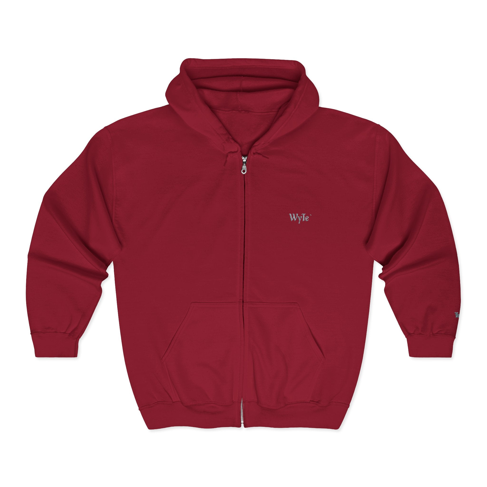 WyTe` Yuno` Classic Full-Zip Hoodie — Minimal Embroidered ' Chest Sweatshirt